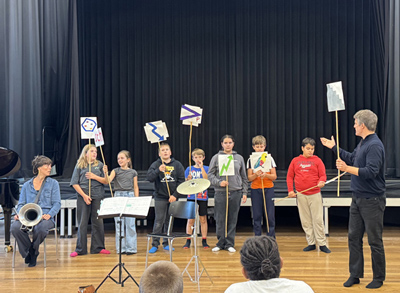 ensemble arcimboldo / rauschend 2025–1898 / Primarschule Niederholz / Vermittlungs-Workshop